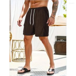 Men's Shorts For Men 2024 Summer Solid Drawstring Sports Corduroy Minimalist Multi Pocket Casual Pants
