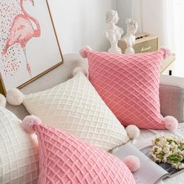 Pillow Ins Style Woollen Preparation Cover Decorations For Home Ornament Happy Year Christmas Decor 2024