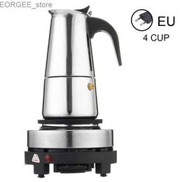 Coffee Makers Stainless steel coffee machine portable electric mocana iron stove Y240403