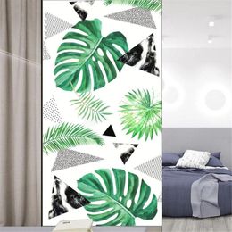 Window Stickers Privacy Windows Film Decorative Plant Style Stained Glass No Glue Static Cling Frosted 02