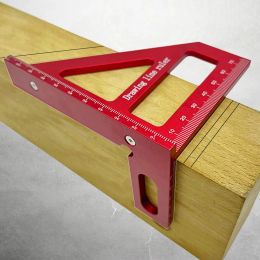 45°/90° Aluminium Alloy Mitre Triangle Ruler Woodworking Square Protractor - 3D Multi Angle Layout Measuring Tools