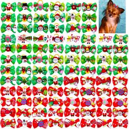 Dog Apparel 300PC/Lot Small Hair Bows For Christmas Accessories Santa Snowman Grooming Rubber Bands