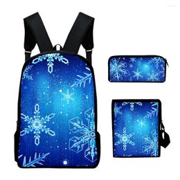 Backpack Youthful Merry Christmas 3D Print 3pcs/Set Student Travel Bags Laptop Daypack Shoulder Bag Pencil Case