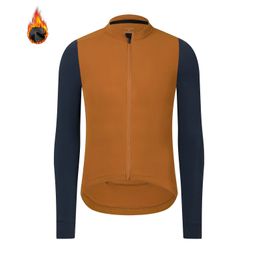 Spexcell Rsantce Winter Thermal Fleece Cycling Top MTB Bike Outdoor Mens Bicycle Clothing Long Sleeve Shirt Uniform 240403