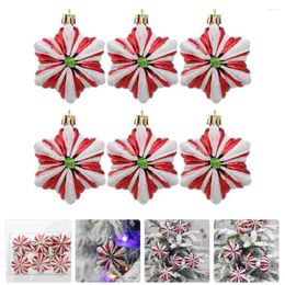 Decorative Figurines 6 Pcs Hexagonal Star Pendant Decor For Christmas Tree Xmas Hanging Ornaments Decorations Plastic Party Balls