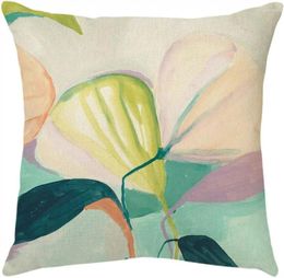 Pillow Flower And Leaf Cover Farmhouse Pillowcase Green Decoration Home Linen Gift