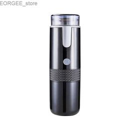 Coffee Makers Electric coffee machine charging espresso machine portable car coffee machine ground coffee and espresso machine travel camping Y240403