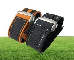 21mm 22mm High Quality Nylon Rubber Watch Band Fit for Omg GMT Sea Saster PlanetOcean 600 8900 Orange Canvas Silicone Strap 5069363