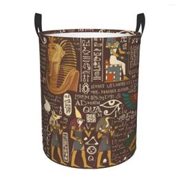 Laundry Bags Folding Basket Ancient Egypt Theme Dirty Clothes Storage Bucket Wardrobe Clothing Organizer Hamper