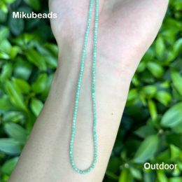 Wholesale Natural 3A 2.1mm Emerald Faceted Round Loose Beads For Jewellery Making DIY Bracelets Necklace Or Gift Mikubeads