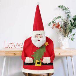 Chair Covers Christmas Back Cover Decoration Protector Santa Claus Slip For El Party Favour Restaurant Banquet Holiday