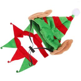 Dog Apparel Christmas Hats Pet Collar And Headgear Cosplay Supplies Flannel Elf Costume