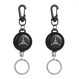 Keychains 2 Pcs Key Ring Retractable Keychain Holder Hanging Buckle Wire Rope High Elastic Climbing Stretchable Multipurpose