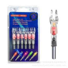 6PCS Lighted Nocks for Arrows with .244"/6.2mm Inside Diameter.Automatic Light Up Bow LED Glowing Arrow Nock Tail For Shooting