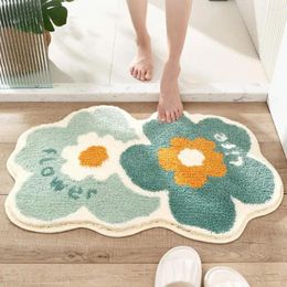 Carpets Bathroom Floor Mat Print Thick Flocking Rug Strong Water Absorption Washable Non-slip Bedroom Kitchen