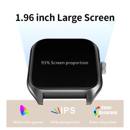 Valdus BT Phone Calls Smart Watch for Men Woman 1.96'' Temperature Monitor Voice Assistant Sport Watch for ios Android