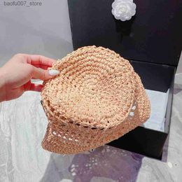 Ball Caps Raffia Straw Bucket Hat Designer Cap for Men Woman Baseb all Caps Beanie Casquettes fisherman buckets hats patchwork High Quality summerQ240403