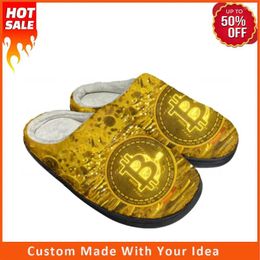 Slippers Cryptocurrency Miner BTC Home Cotton Custom Mens Womens Sandals Plush Casual Keep Warm Shoes Thermal Slipper