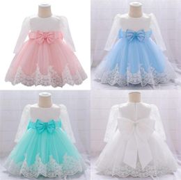 2021 Winter Clothes Baby Girl Dress Long Sleeve 2 1st Birthday Dress For Girl Frock Party Princess Baptism Dress Infant Flower 3071386524