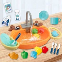 Kitchens Play Food Kids Kitchen Sink Toys Simulation Electric Dishwasher Mini Kitchen Food Pretend Play House Toy Set Children Role Play Girl Toys 2443