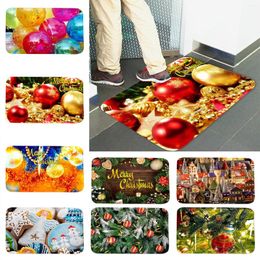 Carpets 40x60cm Christmas Rectangler Entrance Doormat Front Door Rug Decoration Hallway Floor Carpet Year 2024 Navidad