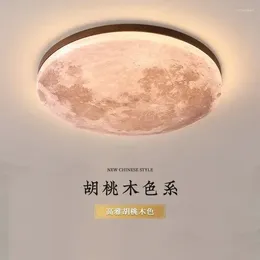 Ceiling Lights Moon E Lamp Nordic Creative And Cosy Room Bedroom Light Japanese Log Balcony Aisle