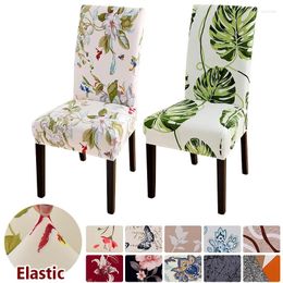 Chair Covers Pattern Stretch For Dining Room Printed Stretchable Cover Washable Removable Kitchen Restaurant