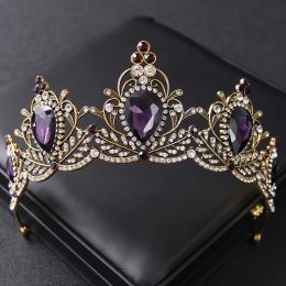 Baroque Crystal Crowns And Tiaras Vintage Rhinestone Prom Crown Tiara Diadem For Women Bride Wedding Hair Accessories Jewellery