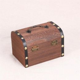 Treasure Chest With Lock Vintage Treasure Storage Box Piggy Bank Organiser Saving Box Case With Lock For Home Retro Decoration