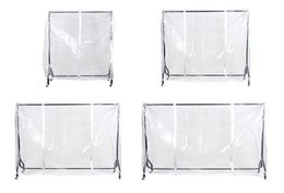 Clear Waterproof Dustproof Zip Clothes Rail Cover Clothing Rack Cover Protector Bag Hanging Garment Suit Coat Storage Display T2001594806