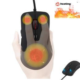 Jomaa Heated Mouse Warmer for Cold Winter Wired Computer Mice 2400 DPI Adjustable Gaming Mouse for Gamer Heating Mouse