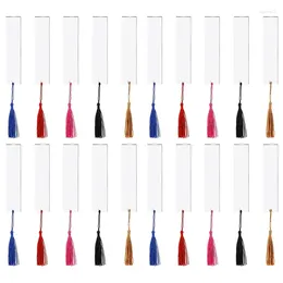 Decorative Figurines Set Of 20 Blank Acrylic Bookmarks Plastic Card Tassels For Customs Decorations Drop