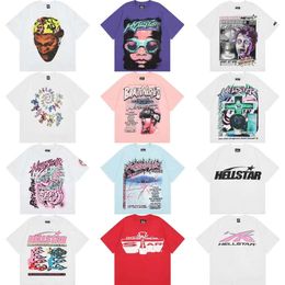 American Hip-hop High Street Trendy Brand Summer Washed Letter Print Casual White Pink Blue Men's and Women's Short Sleeved T-shirts
