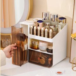 Storage Boxes Ins Wind Light Luxury Makeup Case Multigrid Partition Cosmetics Box Student Vanity Organizing Shelf Easy To Take