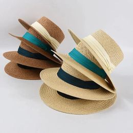 Wide Brim Hats Outdoor Seaside Vacation Versatile Straw Hat Sunshade And Sunscreen Women'S Artistic Woven Sun