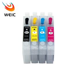 Supplies 4pc T129 Refill Ink Cartridge for Epson Stylus Sx235w Sx425w Sx435w Sx438w Sx445w Sx525wd Sx535wd Sx620fw Printer with Chip