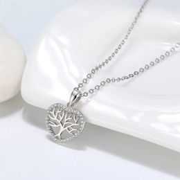 Trendy Heart Tree Pendant Necklace With Meaningful Message Card Gift Box Decorative Accessories Holiday Birthday Gift For Sister