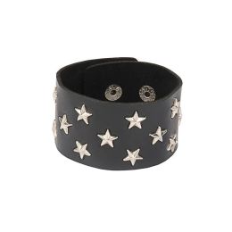 New Heart Star Spike Leather Bracelet Mens Wristband Women Punk Rock Bangle Goth Jewellery Cosplay Emo Gothic Accessories