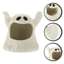 Candle Holders Ceramic Ghost Holder Body Filler Halloween Desktop Decor Party Candlestick Tea Ornament Ceramics Festival Supply