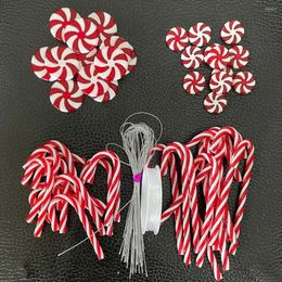 Party Decoration 50pcs/set Candy Cane For Hanging Christmas Tree Decorations Canes Ornaments Xmas Home Supplies 2024