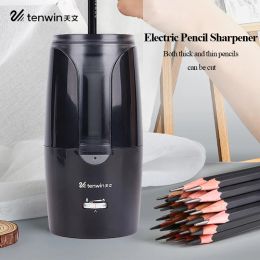 Sharpeners TENWIN Electric Pencil Sharpener Rechargeable Professional Automatic knife Sharpeners Stationery Home Office School Supplies