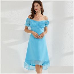 Runway Dresses Womens Sweetheart Off The Shoder Ruched Asymmetrical Fashion Casual Dress Vestidos Drop Delivery Apparel Clothing Dhazx