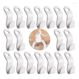 Hangers 20Pcs White Clothes Hanger Connector Hooks Bedroom Closets Space Saving Connexion Organisers For Closet Home