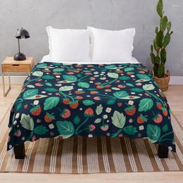 Blankets Strawberry Season NavyThrow Blanket Fashion Sofa Luxury Thicken For Decorative