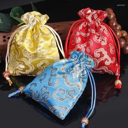 Gift Wrap 1pc Brand Embroidery Silk Pouch 11x14cm Jewelry Travel Storage Mini Candy Brocade Packing Bags For Bag