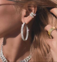 Earrings HIBRIDE 2021 Statement Chic Hoop Earrings Dubai Gold Women Bridal Wedding Jewellery Aperture Earring pulseras mujer moda E764