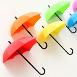 new 2024 Umbrella Shape Adhesive Sticker Wall Hook Creative Hanger Cute Bag Key Holder Wedding Bathroom Kitchen Christmas Home Decoration