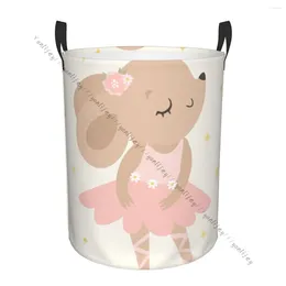 Laundry Bags Bathroom Organiser Mouse Ballerina Folding Hamper Basket Laundri Bag For Dirty Clothes Home Storage