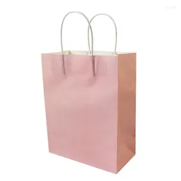 Gift Wrap 10PCS Soft Pink Paper Bag With Handle 27 21 11cm DIY Multifunction Wedding Birthday Party Fashionable Bags