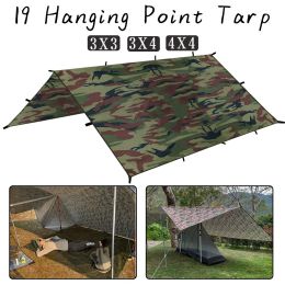 Shelters Camping 19 Hanging Points Tent Tarp Survival Sun Shelter Shade Canopy Outdoor Backpacking Waterproof Awning Sunshade 4x4 3x4 3x3